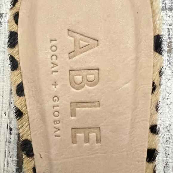 Able Local and Global Marlene Feminine Mule Flat Size 6.5M Leopard Animal Print - Picture 5 of 10